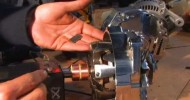 Inside a Car Alternator Green Energy Generator Brush Reinsertion for wind turbine RPM
