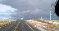 Wind power generator farm in Montana