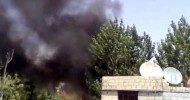 FNN Damascus countryside Al Hamma raising smoke because of shelling 22 7 2012